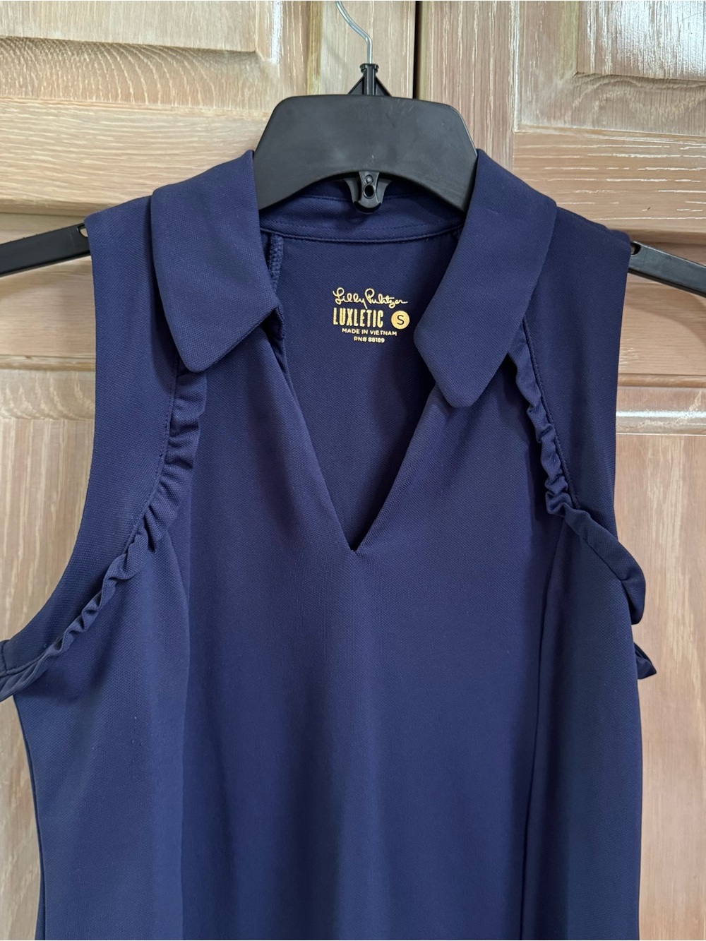 Lilly Pulitzer Luxletic Martina Top with Ruffle Trim worn once